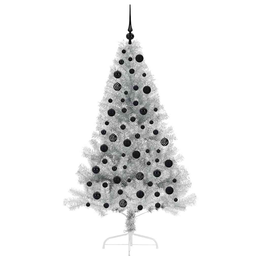 Kunstmatig Voorverlicht Kerstboom Zilver 180 cm PET
