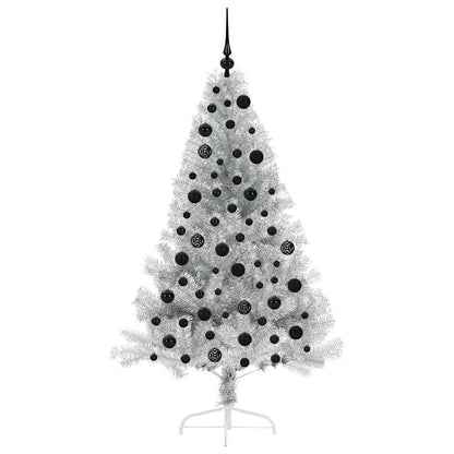 Kunstmatig Voorverlicht Kerstboom Zilver 180 cm PET