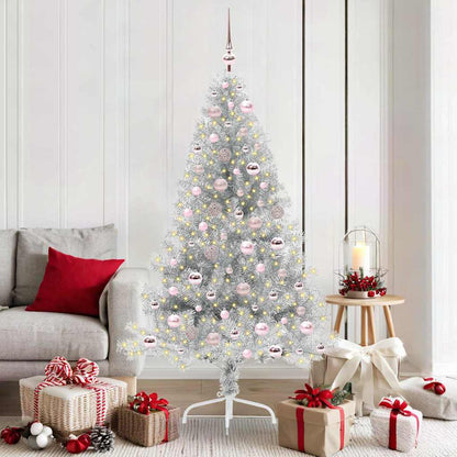 Kunstmatig Voorverlicht Kerstboom Zilver 180 cm PET
