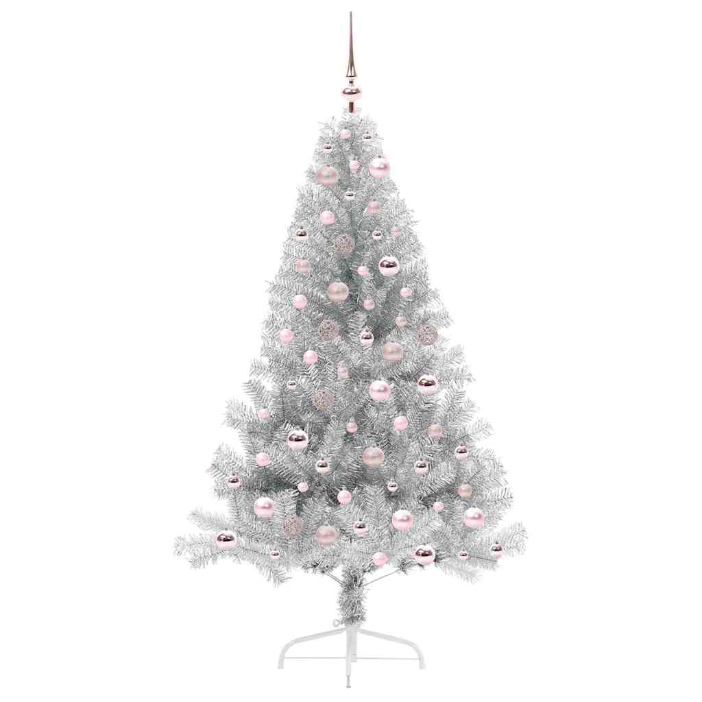 Kunstmatig Voorverlicht Kerstboom Zilver 180 cm PET