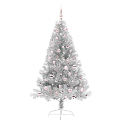Kunstmatig Voorverlicht Kerstboom Zilver 180 cm PET