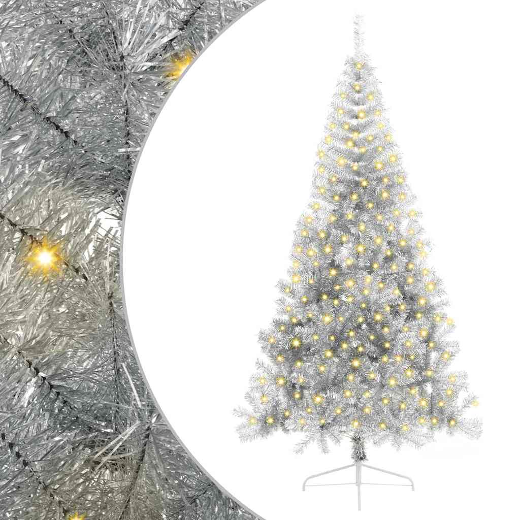 Kunstmatig Voorverlicht Kerstboom met 300 LED Zilver 210 cm PET