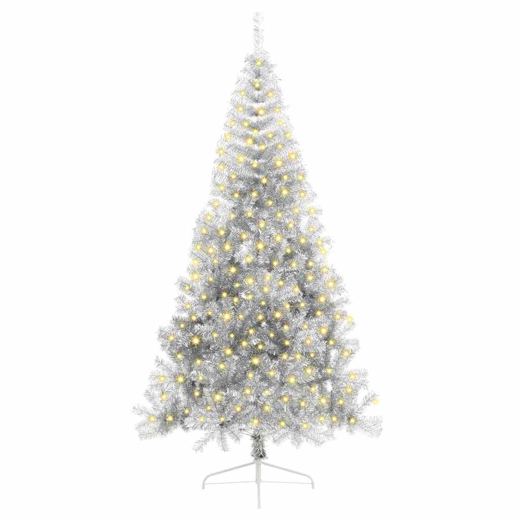 Kunstmatig Voorverlicht Kerstboom met 300 LED Zilver 210 cm PET