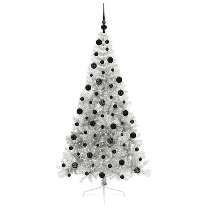 Kunstmatig Voorverlicht Kerstboom met 300 LED Zilver 210 cm PET