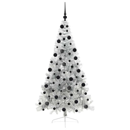 Kunstmatig Voorverlicht Kerstboom met 300 LED Zilver 210 cm PET