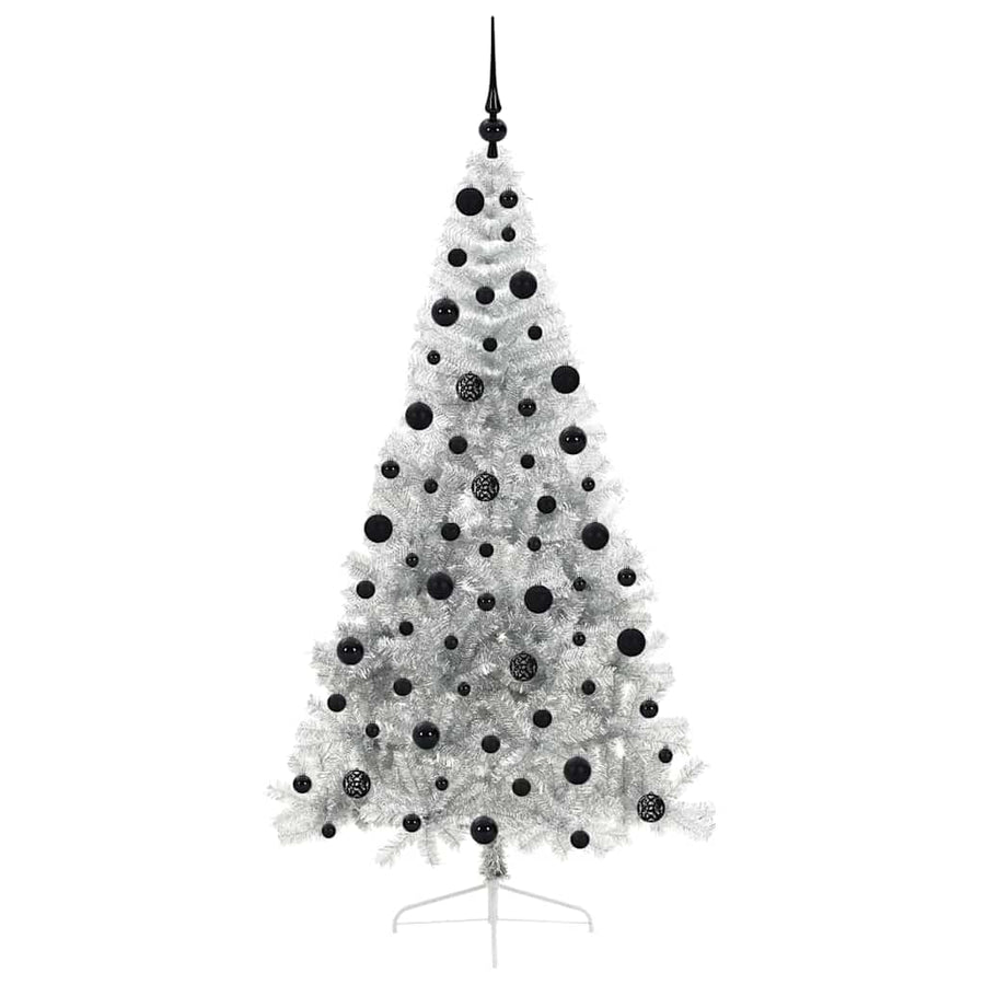 Kunstmatig Voorverlicht Kerstboom met 300 LED Zilver 210 cm PET