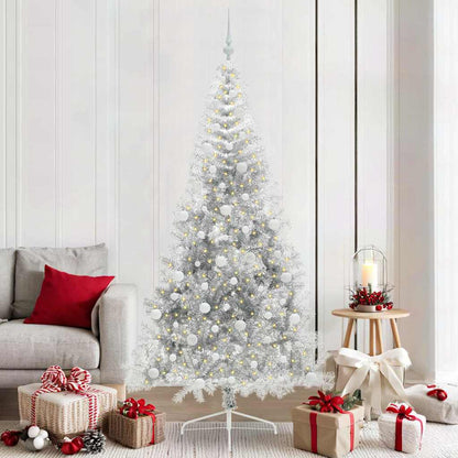 Kunstmatig Voorverlicht Kerstboom met 300 LED Zilver 210 cm PET