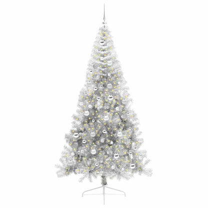 Kunstmatig Voorverlicht Kerstboom met 300 LED Zilver 210 cm PET