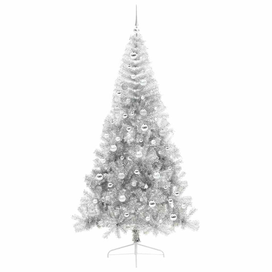 Kunstmatig Voorverlicht Kerstboom met 300 LED Zilver 210 cm PET