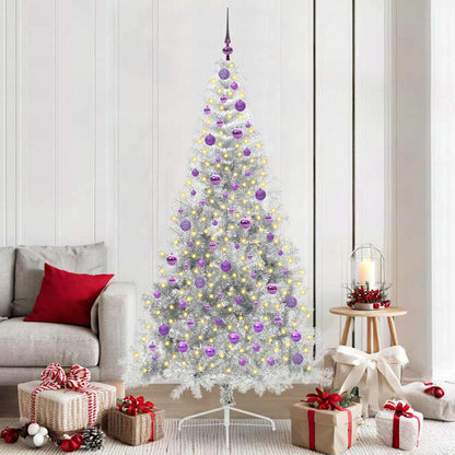 Kunstmatig Voorverlicht Kerstboom met 300 LED Zilver 210 cm PET