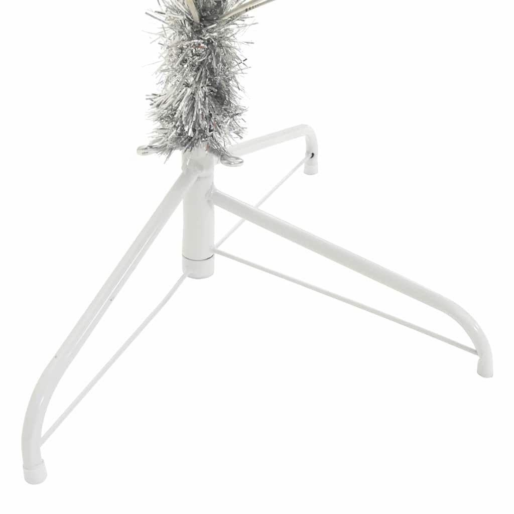 Kunstkerstboom met decoratieve touwlichten Zilver 240 cm PET