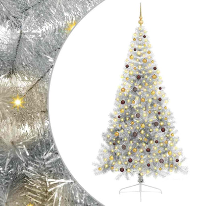 Kunstmatig Voorverlicht Kerstboom met 300 LED Zilver 240 cm PET