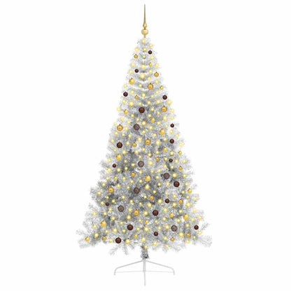 Kunstmatig Voorverlicht Kerstboom met 300 LED Zilver 240 cm PET