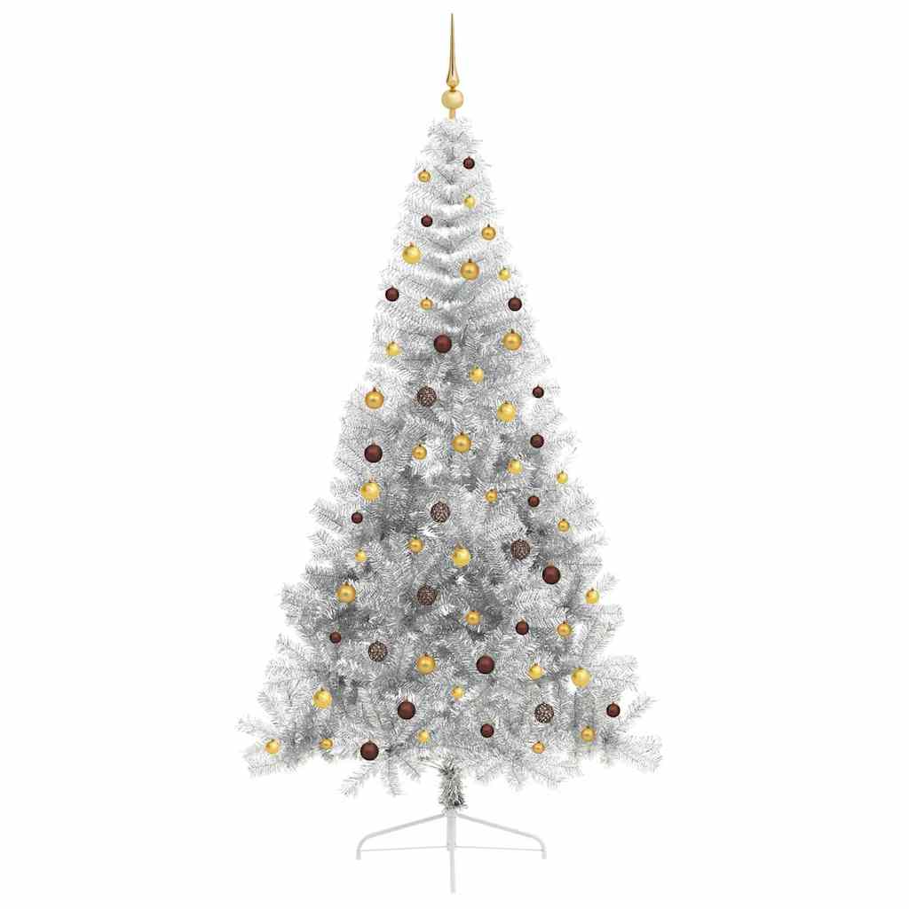 Kunstmatig Voorverlicht Kerstboom met 300 LED Zilver 240 cm PET