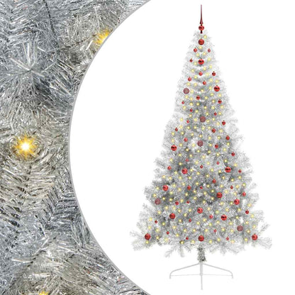 Kunstmatig Voorverlicht Kerstboom met 300 LED Zilver 240 cm PET