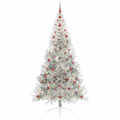 Kunstmatig Voorverlicht Kerstboom met 300 LED Zilver 240 cm PET
