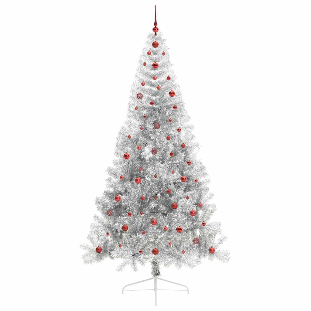 Kunstmatig Voorverlicht Kerstboom met 300 LED Zilver 240 cm PET