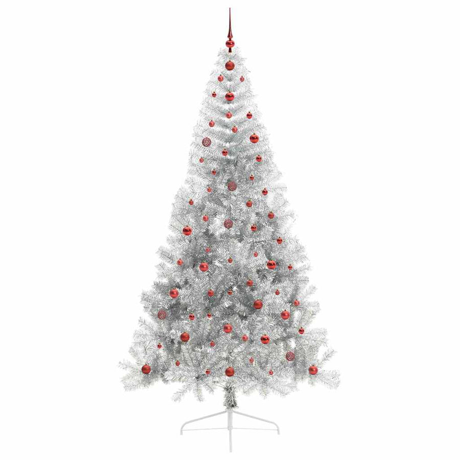 Kunstmatig Voorverlicht Kerstboom met 300 LED Zilver 240 cm PET