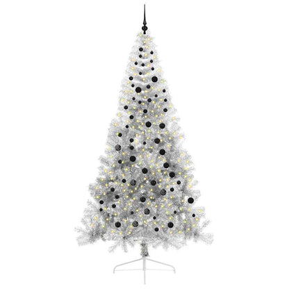 Kunstmatig Voorverlicht Kerstboom met 300 LED Zilver 240 cm PET