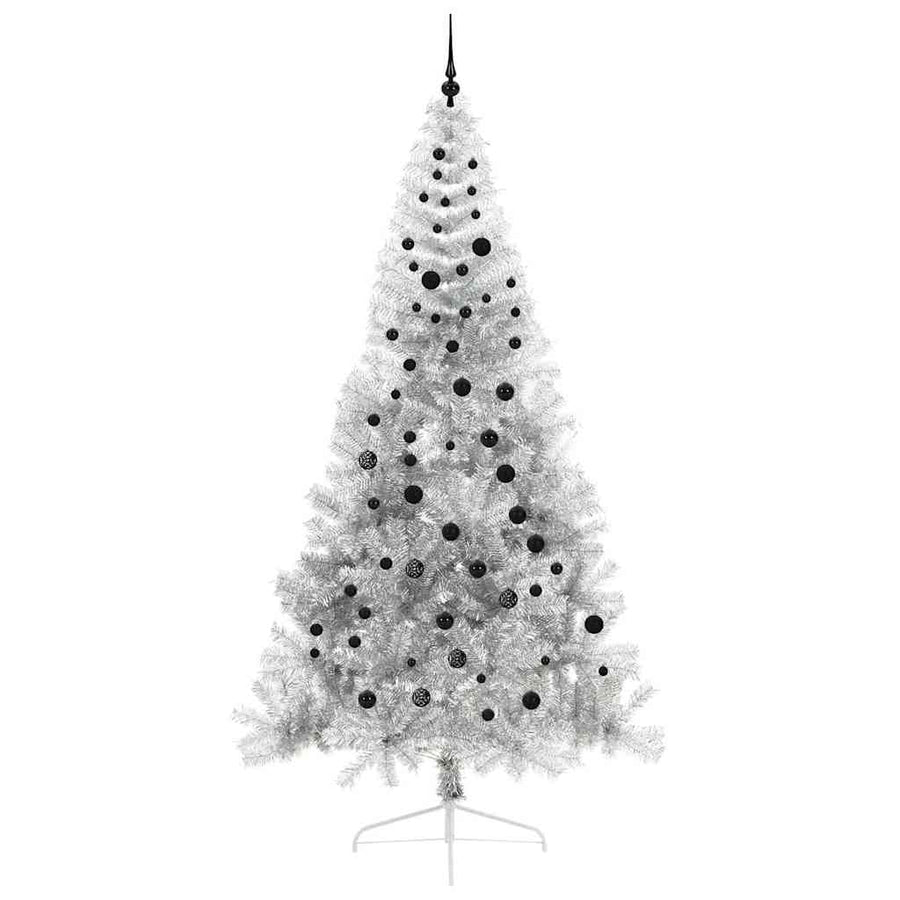 Kunstmatig Voorverlicht Kerstboom met 300 LED Zilver 240 cm PET