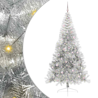 Kunstmatig Voorverlicht Kerstboom met 300 LED Zilver 240 cm PET