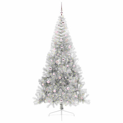 Kunstmatig Voorverlicht Kerstboom met 300 LED Zilver 240 cm PET