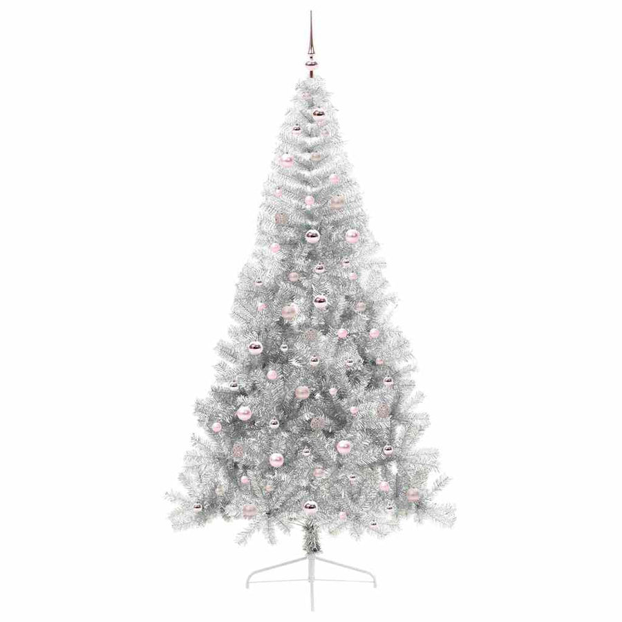 Kunstmatig Voorverlicht Kerstboom met 300 LED Zilver 240 cm PET