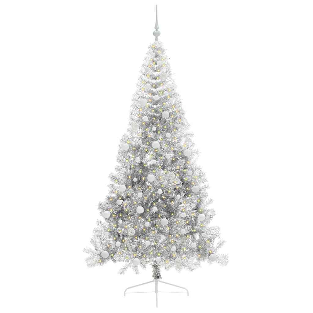 Kunstmatig Voorverlicht Kerstboom met 300 LED Zilver 240 cm PET