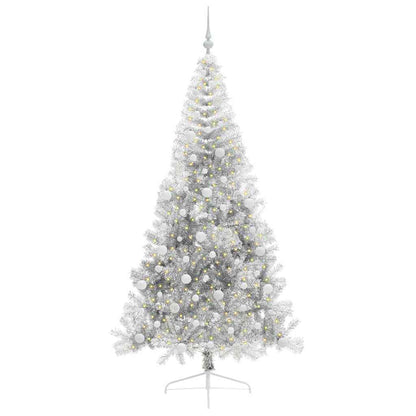 Kunstmatig Voorverlicht Kerstboom met 300 LED Zilver 240 cm PET