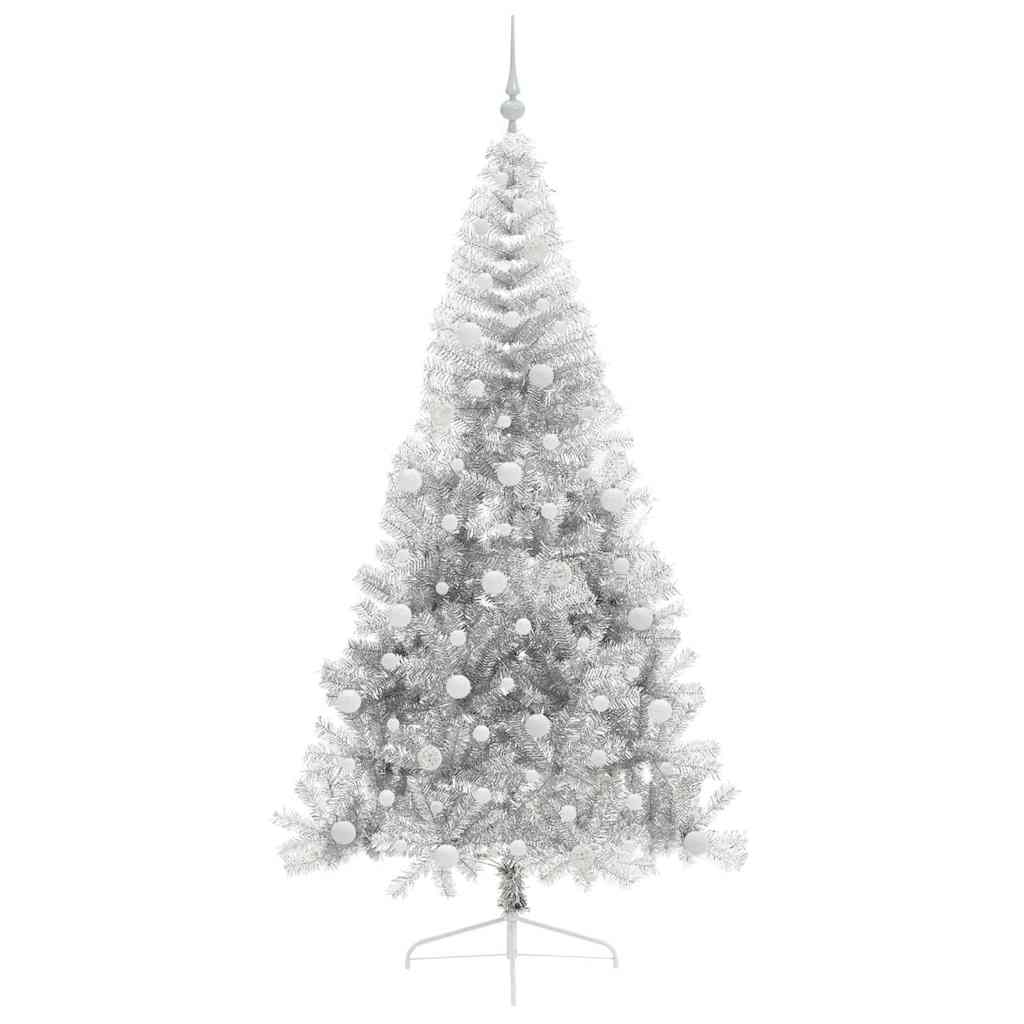 Kunstmatig Voorverlicht Kerstboom met 300 LED Zilver 240 cm PET