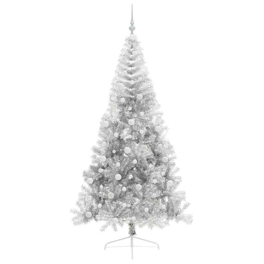 Kunstmatig Voorverlicht Kerstboom met 300 LED Zilver 240 cm PET