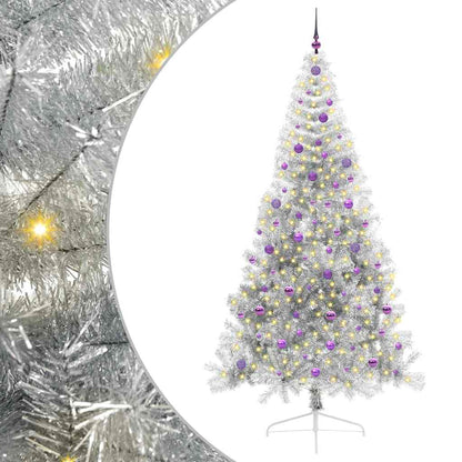 Kunstmatig Voorverlicht Kerstboom met 300 LED Zilver 240 cm PET