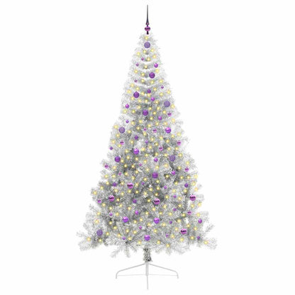 Kunstmatig Voorverlicht Kerstboom met 300 LED Zilver 240 cm PET
