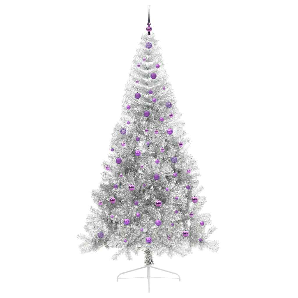 Kunstmatig Voorverlicht Kerstboom met 300 LED Zilver 240 cm PET
