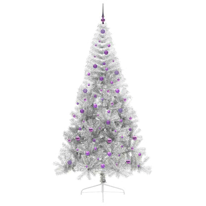 Kunstmatig Voorverlicht Kerstboom met 300 LED Zilver 240 cm PET