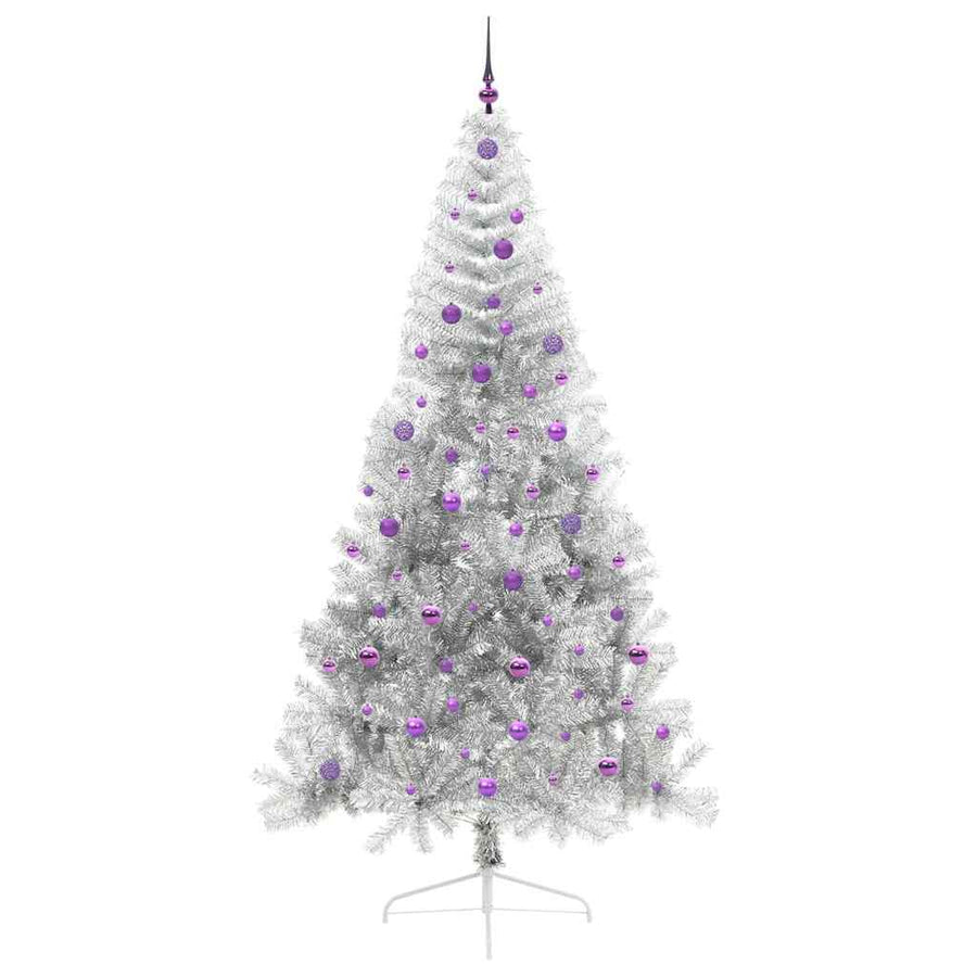Kunstmatig Voorverlicht Kerstboom met 300 LED Zilver 240 cm PET