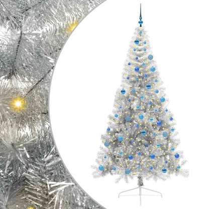 Kunstmatig Voorverlicht Kerstboom met 300 LED Zilver 240 cm PET