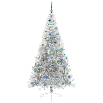 Kunstmatig Voorverlicht Kerstboom met 300 LED Zilver 240 cm PET