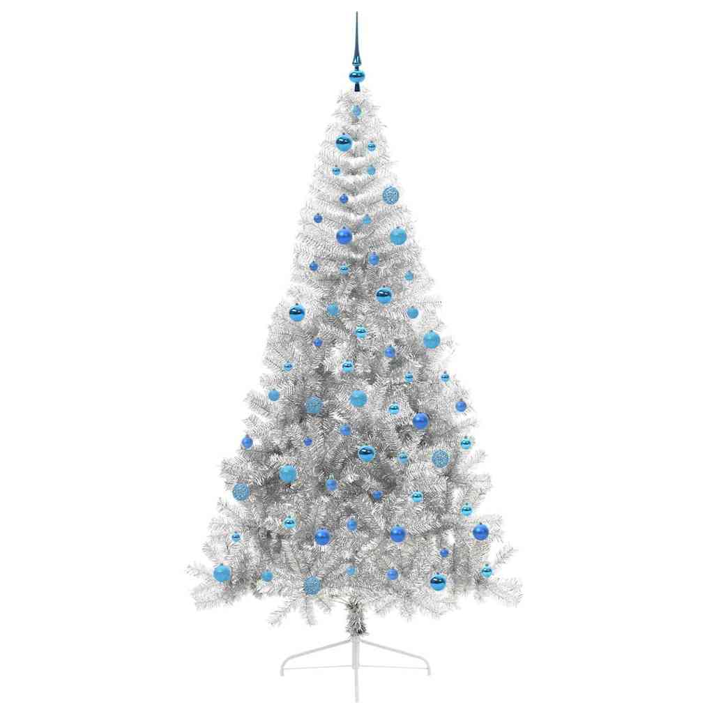 Kunstmatig Voorverlicht Kerstboom met 300 LED Zilver 240 cm PET