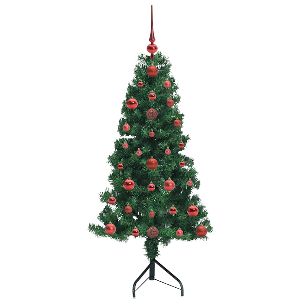 Hoek Kunstkerstboom met 150 LED Groen 120 cm PVC en Metaal