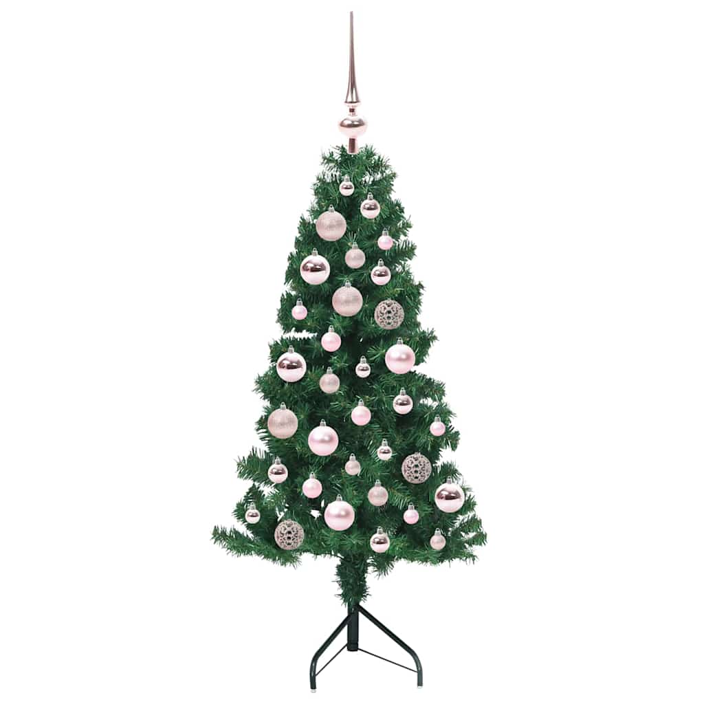 Hoek Kunstkerstboom met 150 LED Groen 120 cm PVC en Metaal