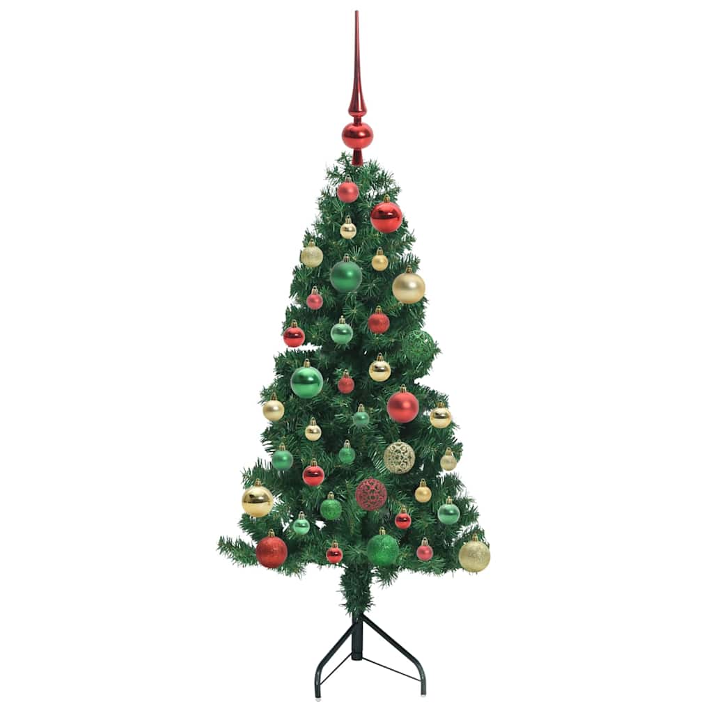 Hoek Kunstkerstboom met 150 LED Groen 120 cm PVC en Metaal