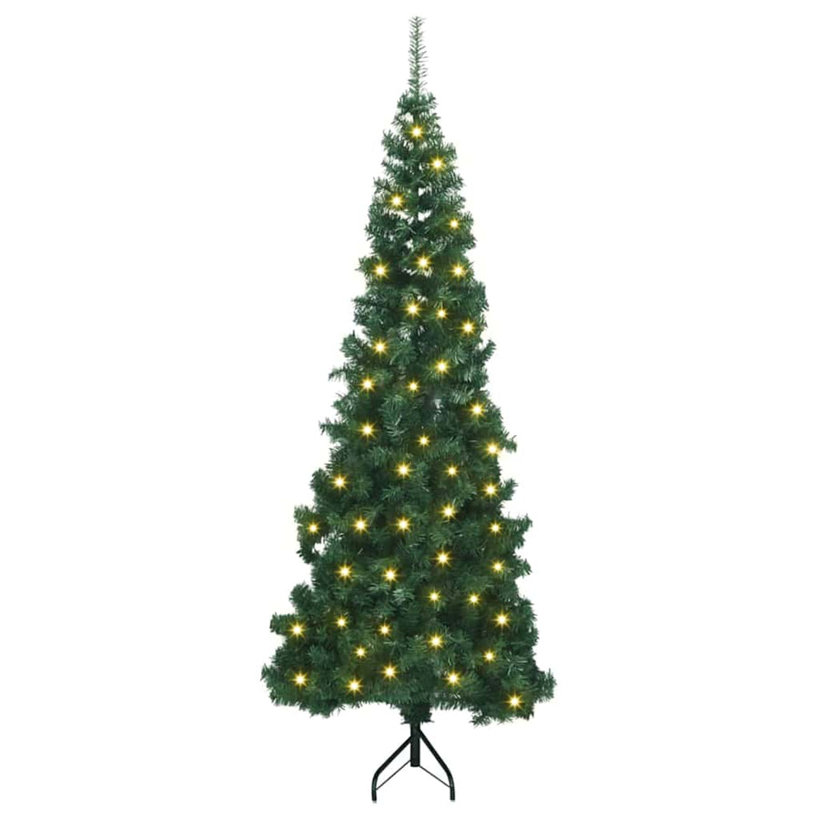 Hoek Kunstkerstboom met 300 LED Groen 180 cm PVC en Metaal