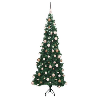 Hoek Kunstkerstboom met 300 LED Groen 180 cm PVC en Metaal
