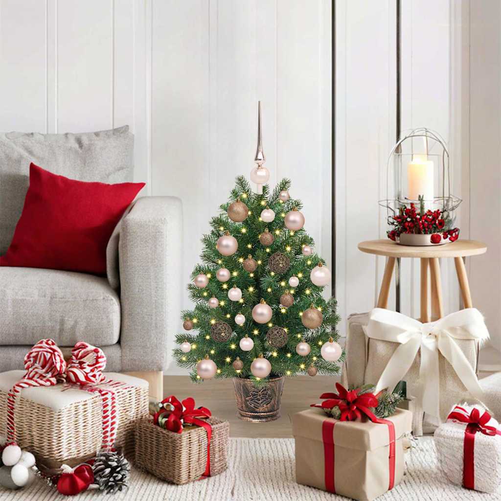 Kunstkerstboom met 150 LED met standaard Groen 75 cm PE en PVC