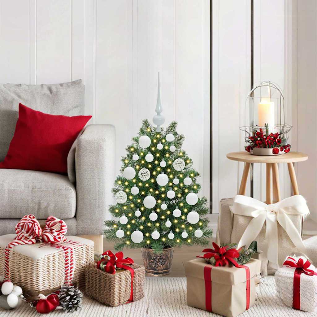 Kunstkerstboom met 150 LED met standaard Groen 75 cm PE en PVC