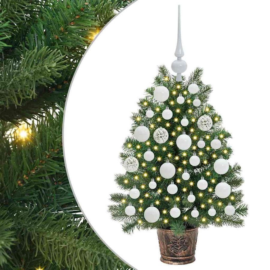 Kunstkerstboom met 150 LED met standaard Groen 75 cm PE en PVC
