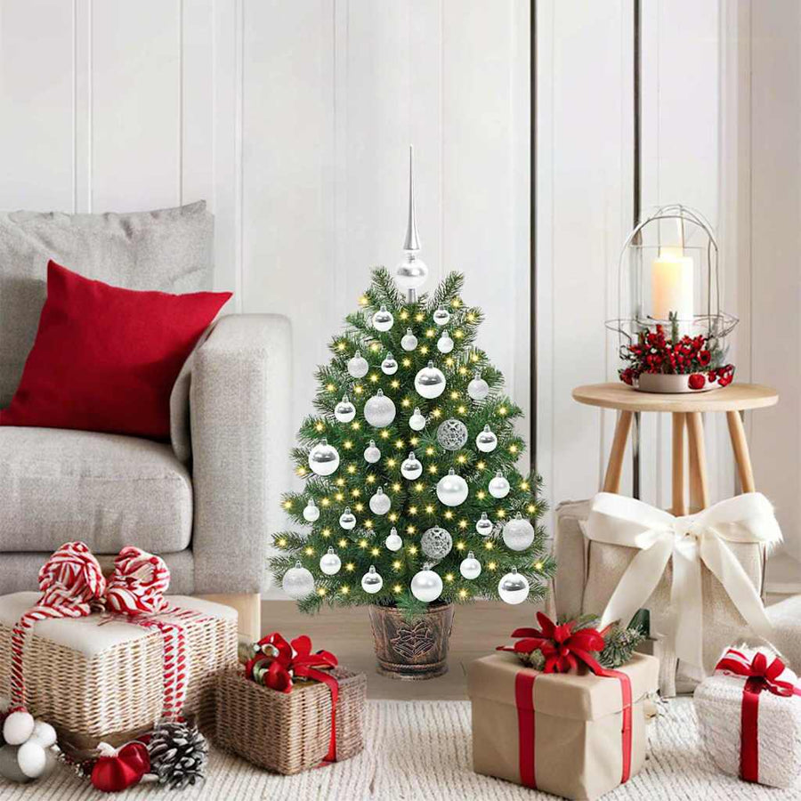 Kunstkerstboom met 150 LED met standaard Groen 75 cm PE en PVC
