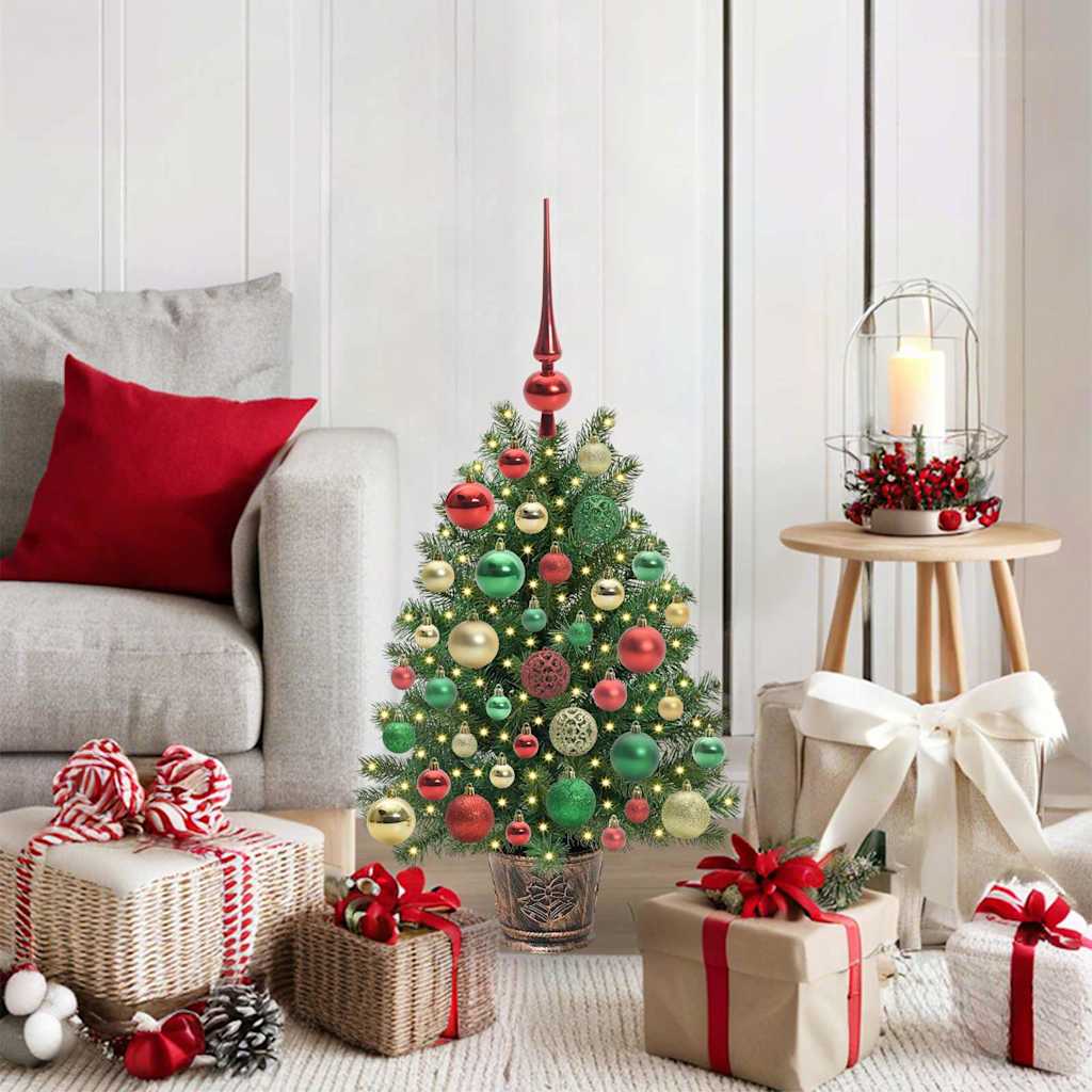 Kunstkerstboom met 150 LED met standaard Groen 75 cm PE en PVC