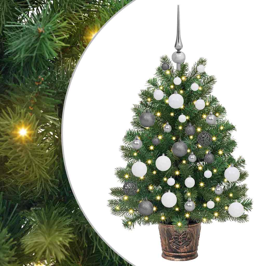 Kunstkerstboom met 150 LED met standaard Groen 90 cm PE en PVC